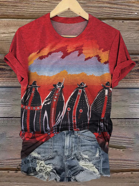 Ethnic Tribal Art Print Casual T-shirt