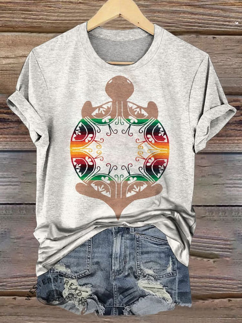 Ethnic Tribal Art Print Casual T-shirt