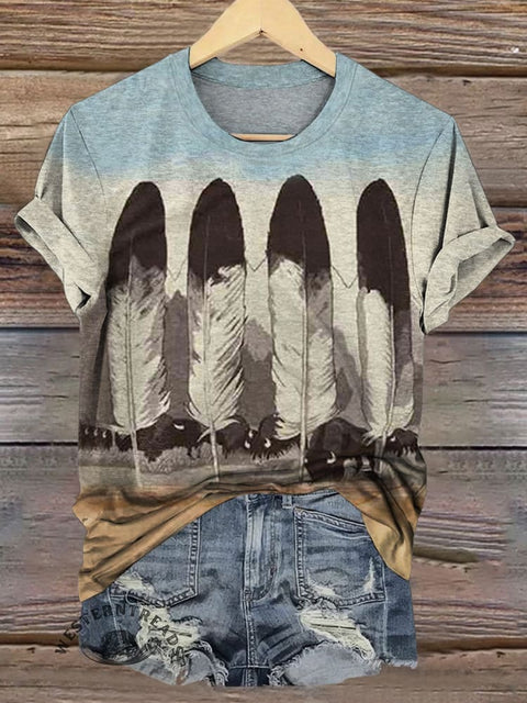 Western Art Print Casual T-shirt