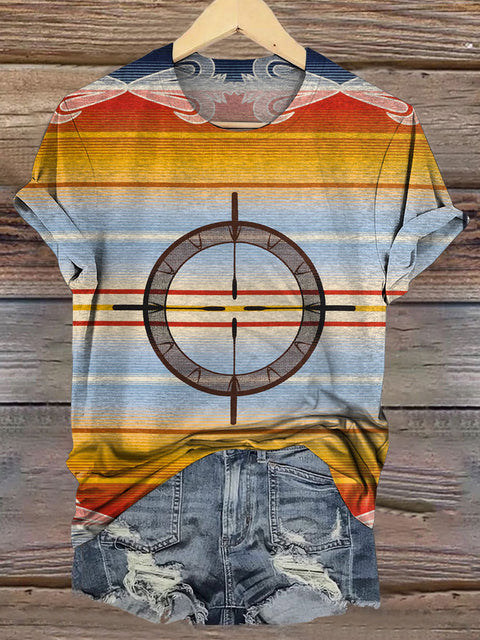 Ethnic Art Print Casual T-shirt