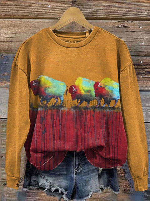 Bull Print Casual Cotton Sweatshirt