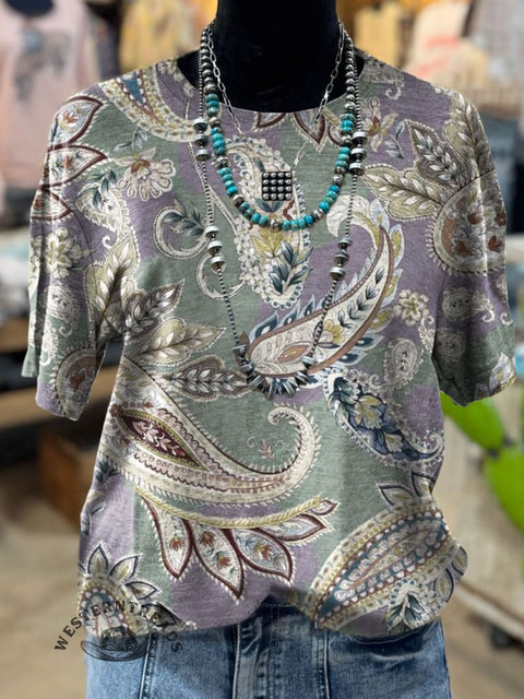 Paisley Print Casual Top