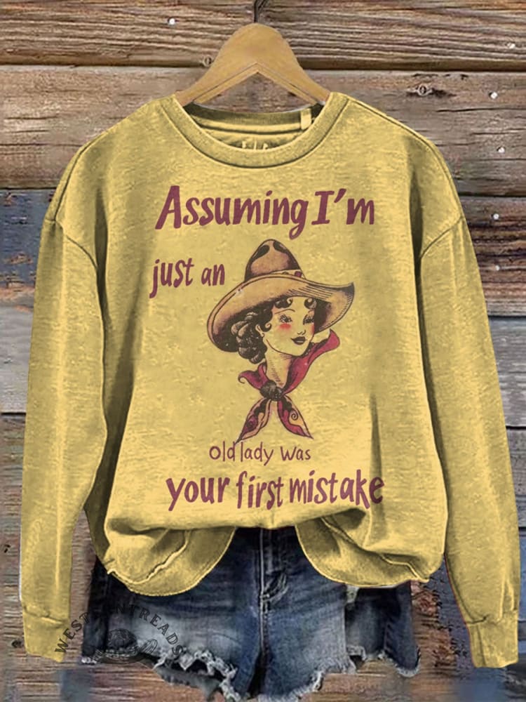 Cowgirl Print Casual Short Sleeve Top