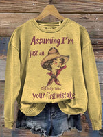 Cowgirl Print Casual Short Sleeve Top