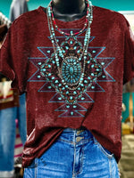 Aztec Art Print Casual T-shirt