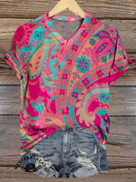 Paisley Art Print Casual T-shirt