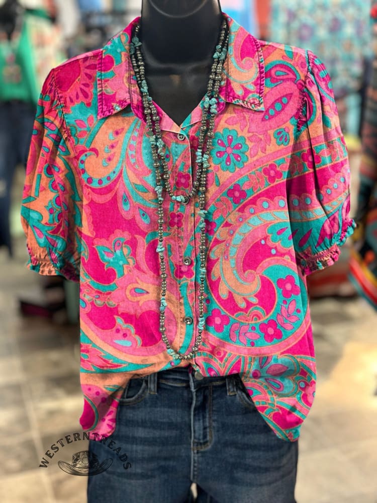 Paisley Art Print Casual T-shirt