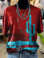 Cactus Print Casual T-shirt