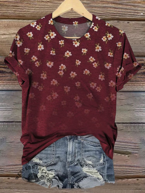 Women's Floral Print Casual T-shirt