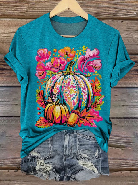 Autumn Pumpkin Prints T-shirt