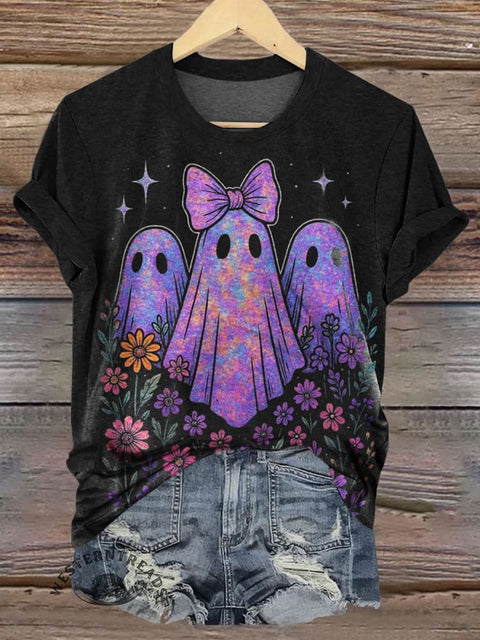 Halloween Cute Ghost Prints T-shirt