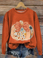 Fall Pumpkin Print Casual T-shirt