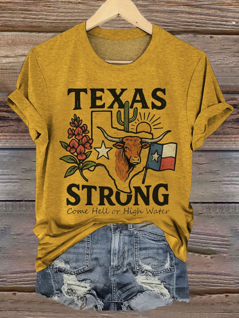 Pray for Texas Print Casual T-shirt