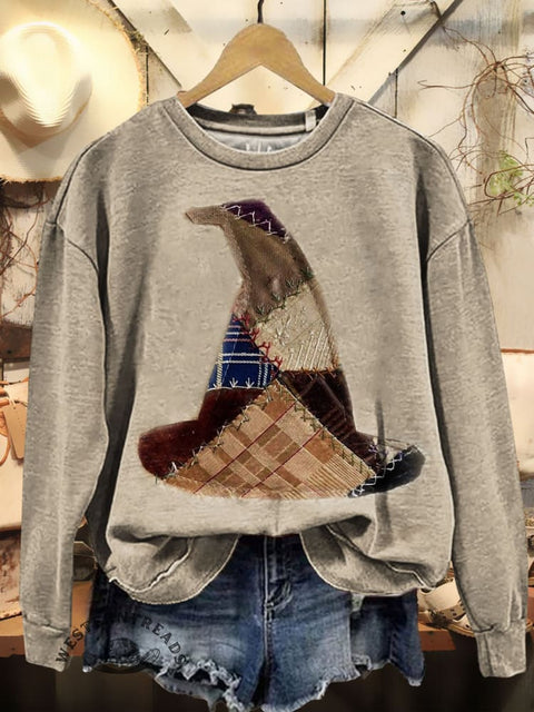 Witch Hat Art Print Casual Cotton Sweatshirt