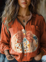 Fall Pumpkin Print Casual T-shirt