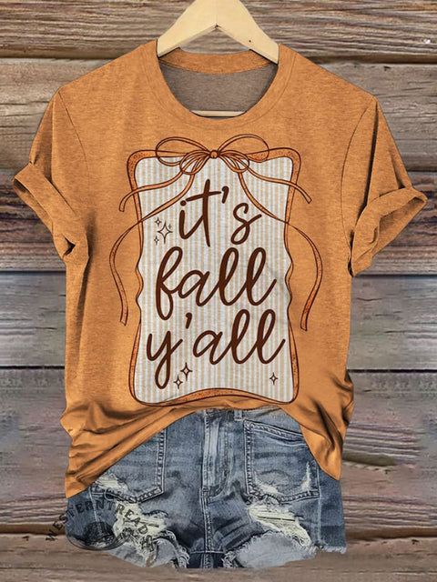 Fall Print Casual T-shirt