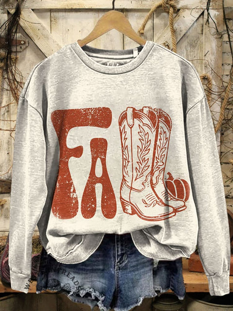 Western Fall Art Prints Casual Cotton Sweatshirt