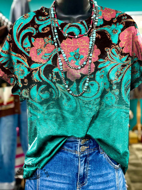 Floral Print Casual T-shirt