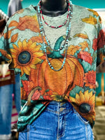 Pumpkin Print Casual T-shirt