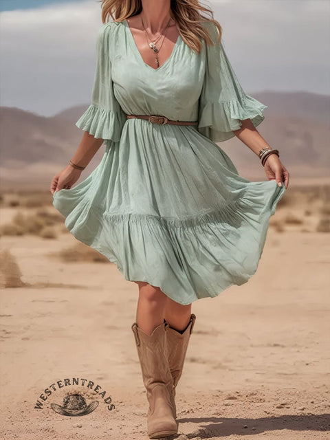 Women's Casual V-neck Dress