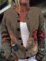 🔥Hot Sale🔥Vintage Floral Print Casual Cotton Sweatshirt