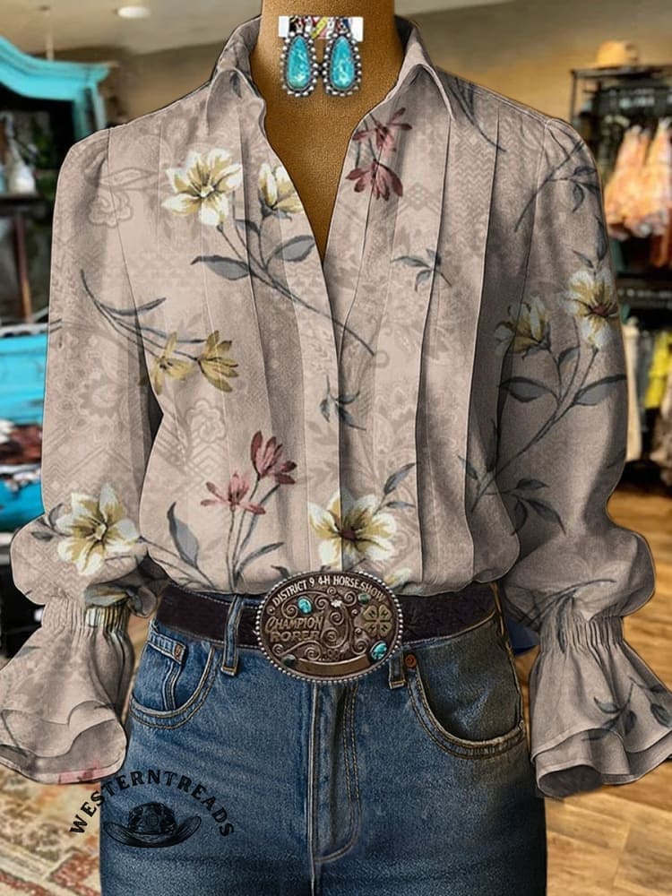 Paisley Art Print CasualCotton And Linen Shirt