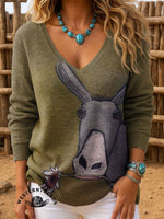 🔥Hot Sale🔥Vintage Rustic Flower-Munchin’ Donkey Graphic Casual T-shirt