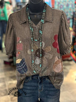 🔥Hot Sale🔥Vintage Floral Print Casual Cotton Sweatshirt