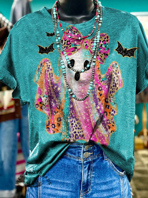 Halloween Ghost Art Print Casual T-shirt