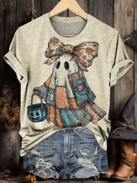 Halloween Ghost Art Print Casual T-shirt