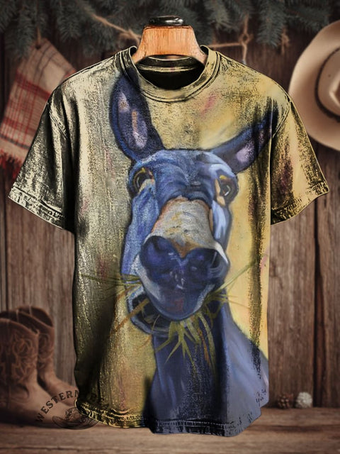 Funny Donkey Print Casual T-shirt