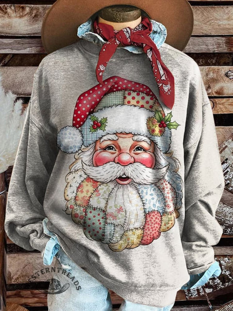 Christmas Print Casual Cotton Sweatshirt