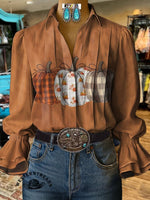 Autumn Pumpkin Casual Cotton Sweatshirt