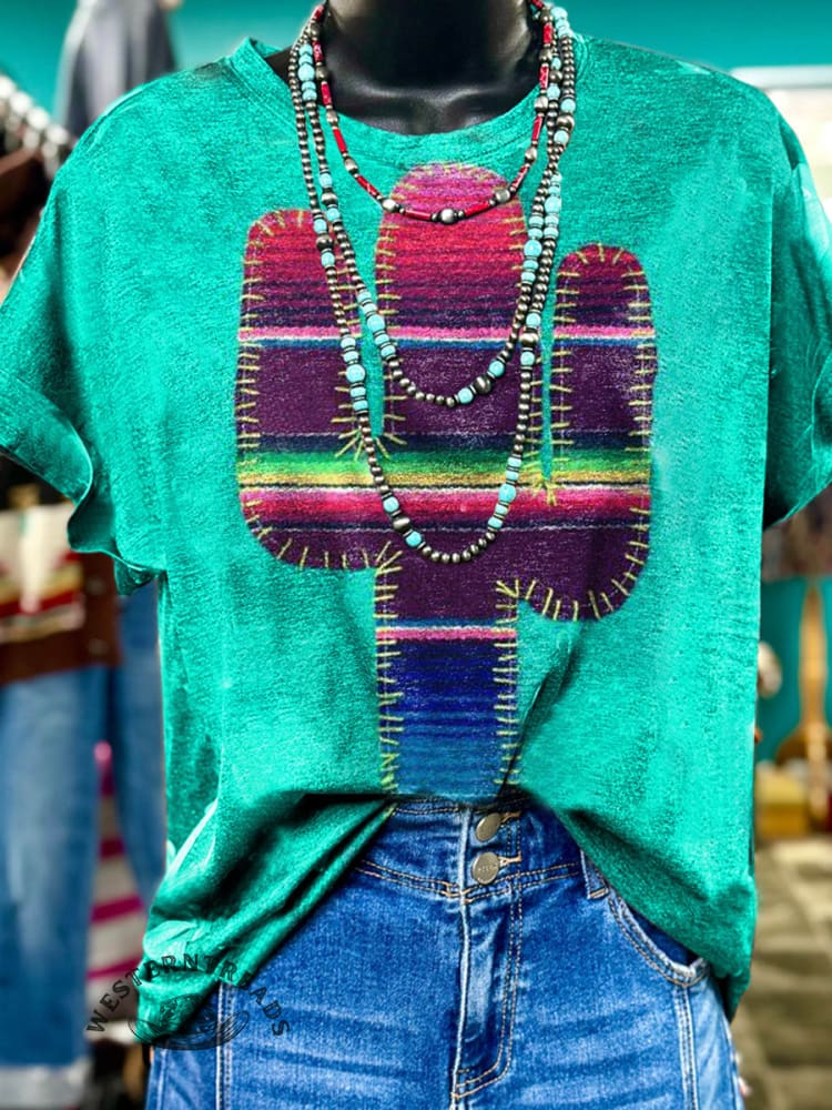 Western Cactus Art Print T-shirt