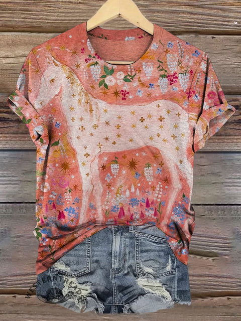 Horse Print Casual T-shirt