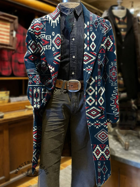 Men's Aztec Print Casual Coat