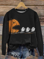 Halloween Art Prints Casual Cotton Sweatshirt