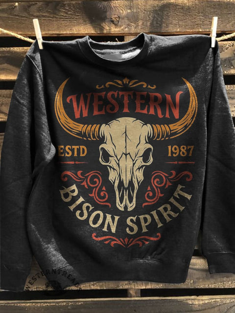 Western Art Prints Casual Cotton Sweatshirt