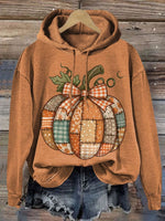 Vintage Pumpkin Art Prints Casual Cotton Sweatshirt