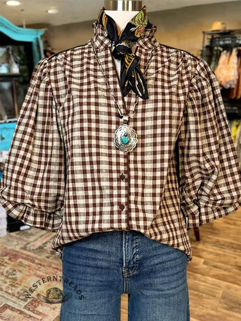 Women's Plaid Printed Casual Shirt