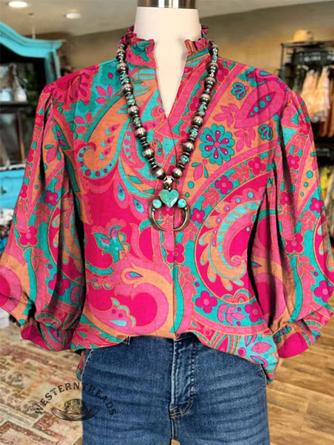Paisley Art Print Casual Shirt