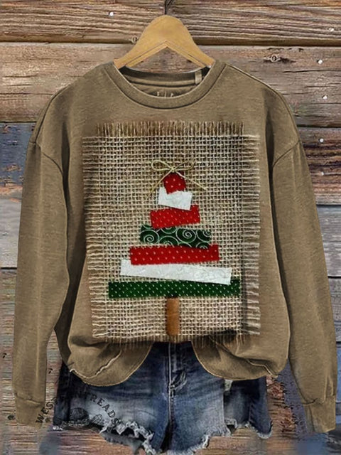Christmas Art Prints Casual Cotton Sweatshirt