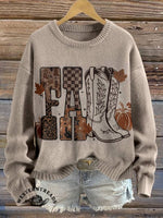 Vintage Fall Art Prints Casual Cotton Sweatshirt