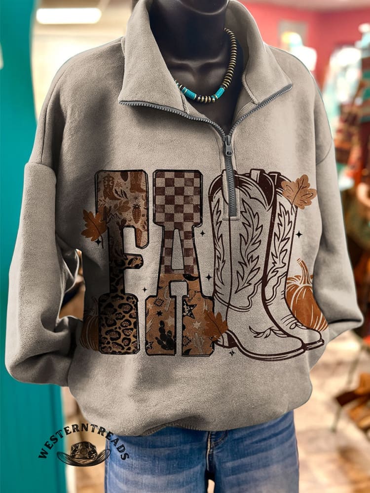 Vintage Fall Art Prints Casual Cotton Sweatshirt
