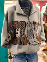 Vintage Fall Art Prints Casual Cotton Sweatshirt