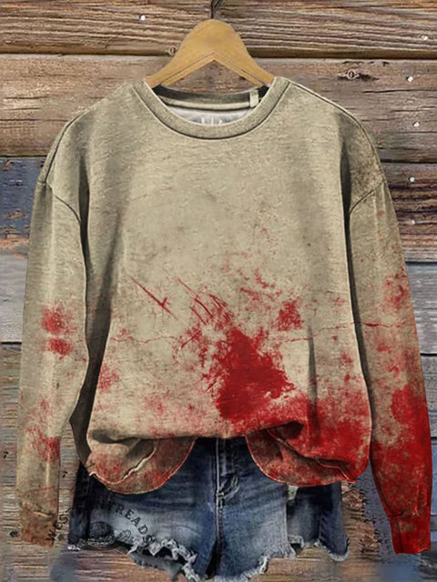 Halloween Art Prints Casual Cotton Sweatshirt