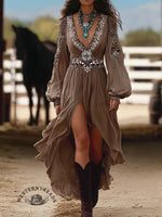 Women's Western Art Print Casual Dress