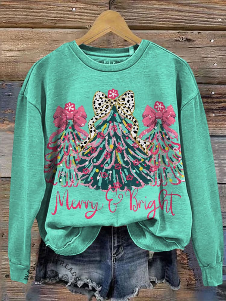 Christmas Art Prints Casual Cotton Sweatshirt
