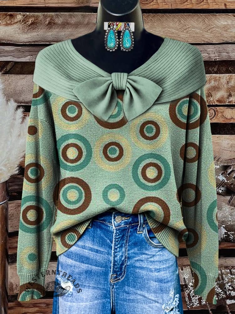 Vintage Polka Dot Art Print Casual Sweater