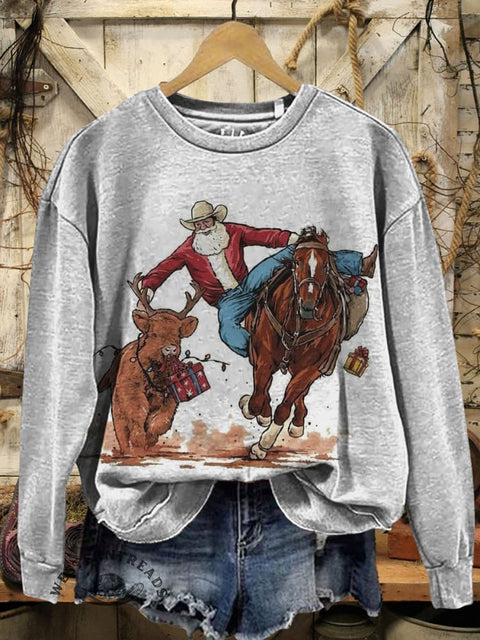 Christmas Prints Casual Cotton Sweatshirt
